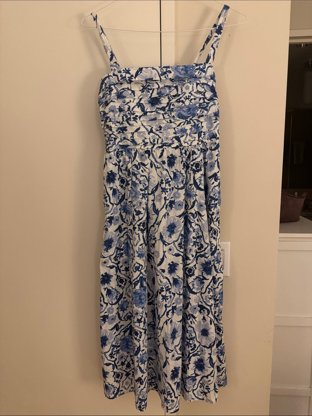 Abercrombie & Fitch “Emerson” Blue and White Floral Midi Sundress